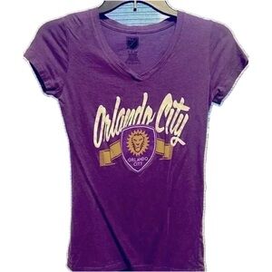 Orlando City SC MLS Women's V-Neck Soccer Tee - Purple - Size Small